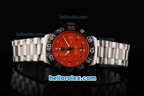 Tag Heuer Formula 1 200 Meters Automatic Movement Full Steel with Orange Dial and Black Bezel - Click Image to Close